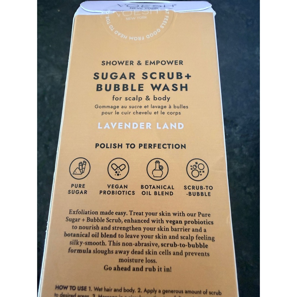 VOESH New York Sugar Scrub + Bubble Wash Lavender Land 7.4oz Scalp & Body Scrub - Picture 4 of 8